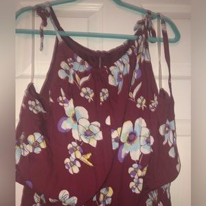 Summer wine/red floral maxi dress size XL
